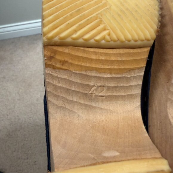 Skandals Swedish Clogs Size 42 US 10.5 Blue Suede Mule Slip On Casual - Picture 10 of 11